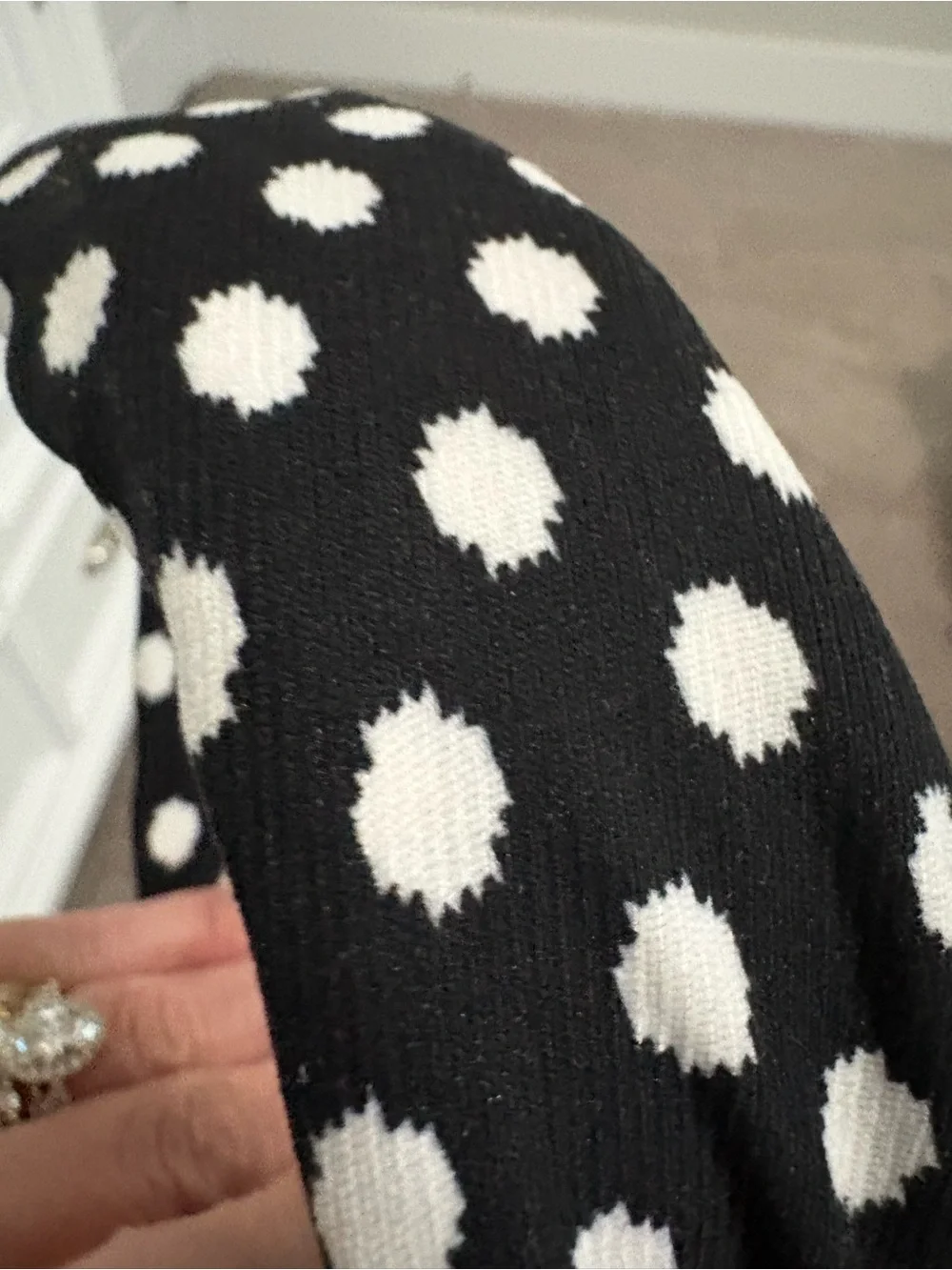 Black and White Polka Dot Knotted Headband